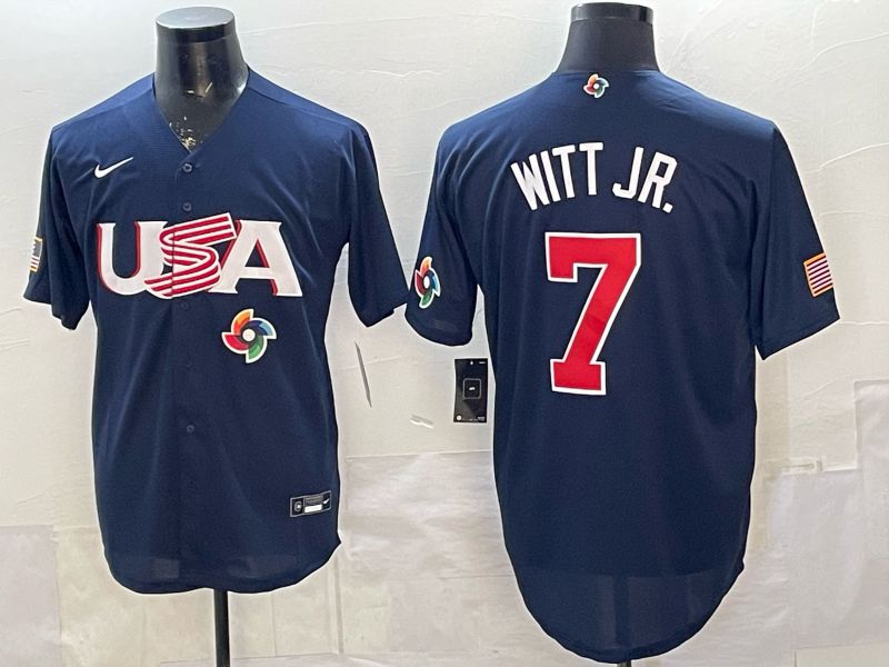Men 2026 World Cub USA #7 Witt jr blue Nike MLB Jersey style 01->more jerseys->MLB Jersey